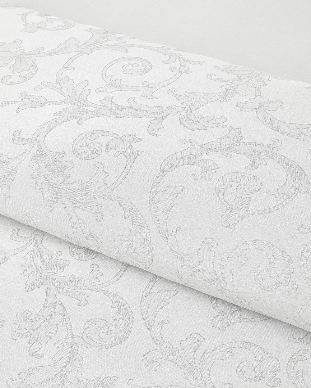 Royal Scroll Спален Комплект Кралски размер Памучен сатен с жакард 240x220 см Бял