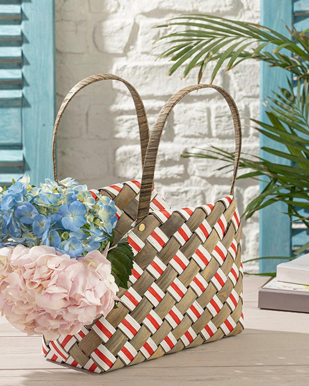 Royal Stripe Кошница 33x14x22 см Сив - Червен