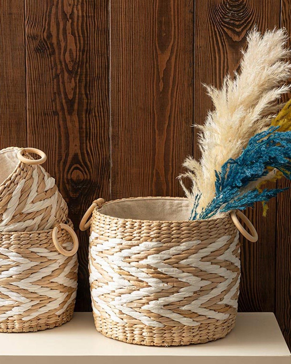 Rustic Кошница Слама 28x24 см Бежов