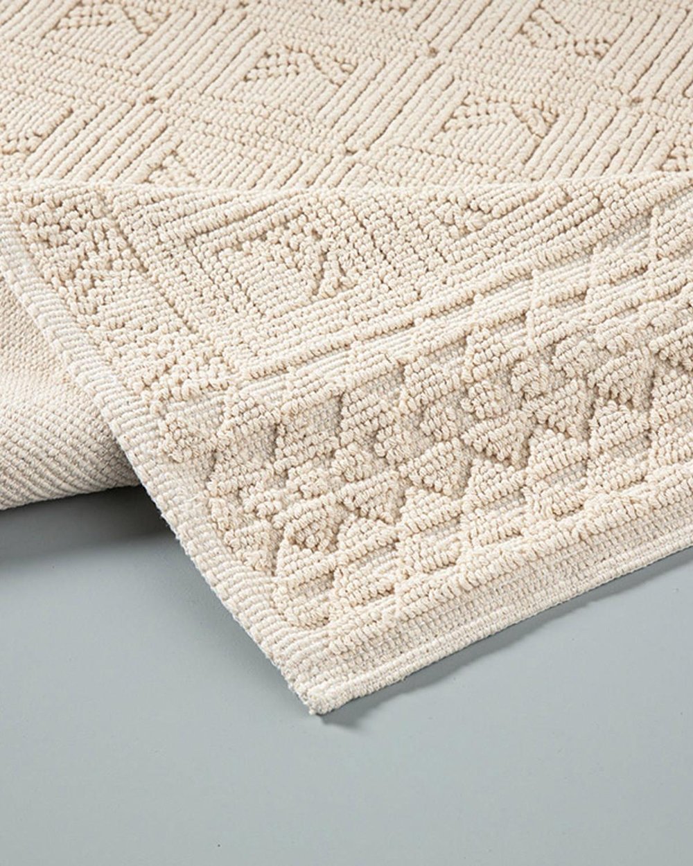 Shabby Килим От Букле 110x110 см Кремав