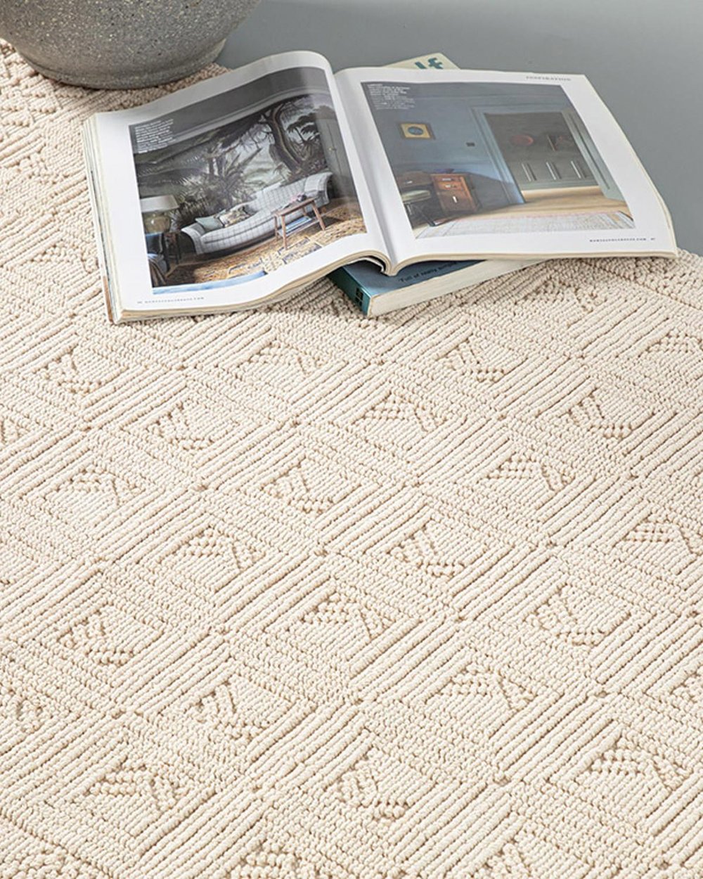 Shabby Килим От Букле 110x110 см Кремав