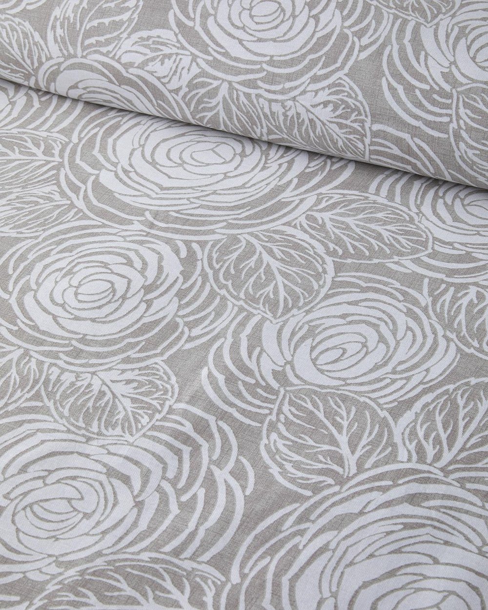 Shabby Rose Crêpe Double Size Duvet Cover Set 200x220 cm Stone Color