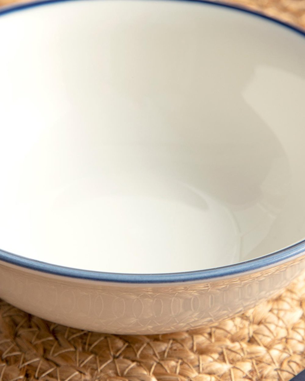 Simple Porcelain Bowl 14 cm White-NavyBlue