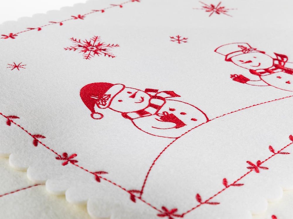 Snow Holiday АМЕРИКАНЗКИ СЕРВИЗ 2 комплекта Филц 30x45 cm Red