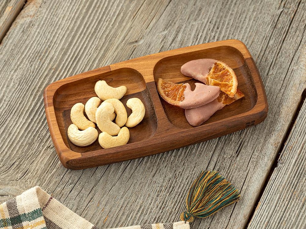 Sofia Walnut with 2 inserts Appetizers 17x8 cm Brown