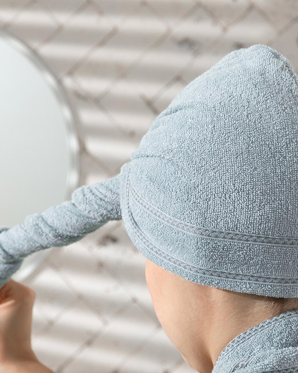 Soft Cottony Hair Cap Standart Light Blue