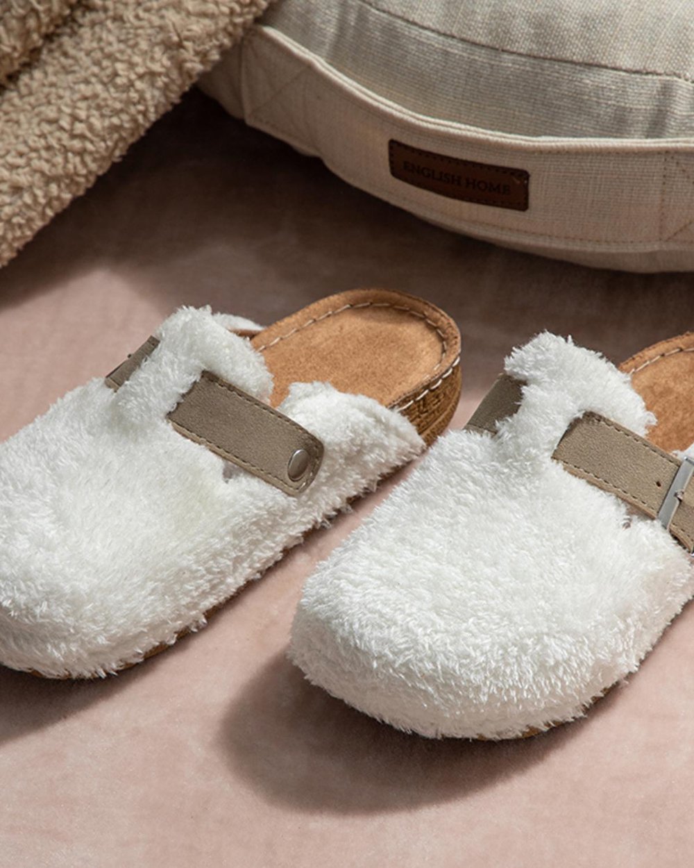 Soft Cozy Пантофи За Дома Дамски, Sherpa, Кремово, 38