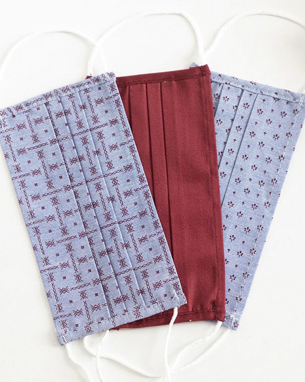 SOFT RED Cotton Fabric Mask 9,5x18 cm Light Red
