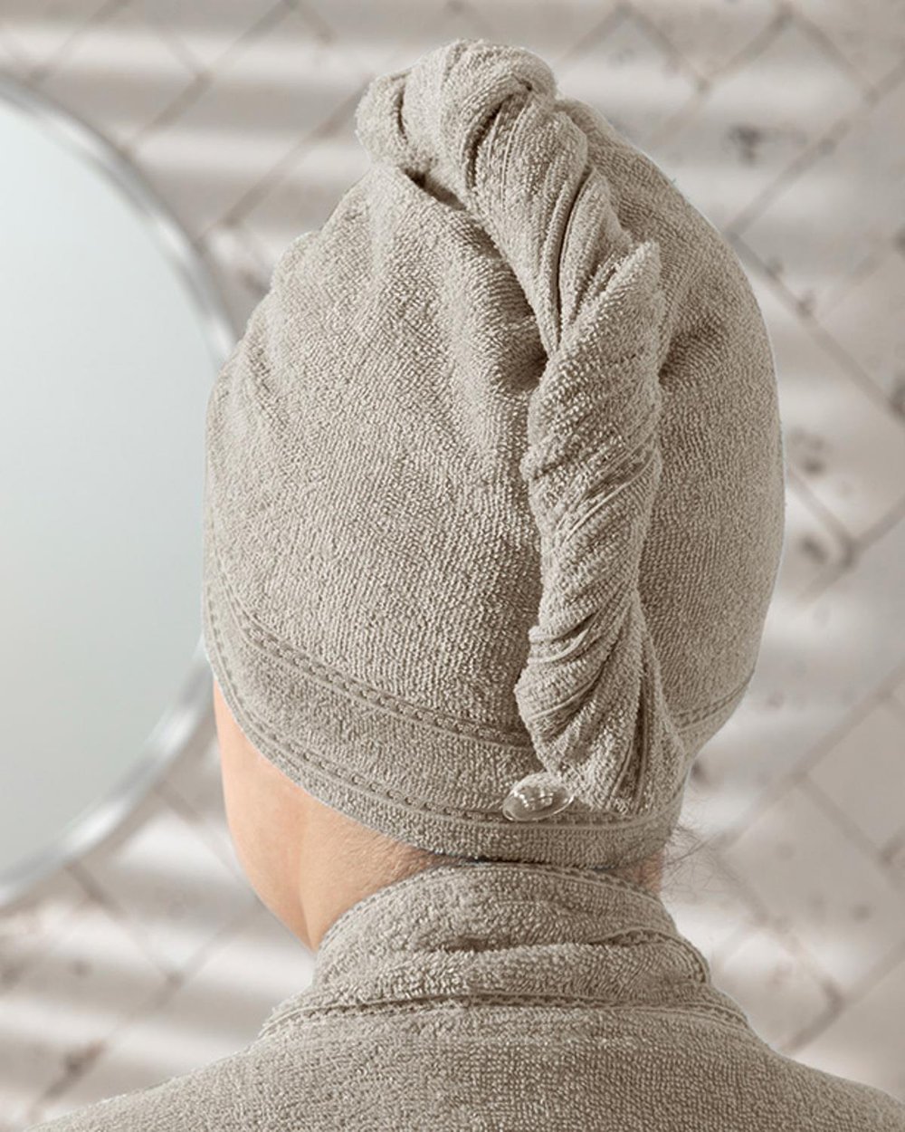 Soft Шапка За Коса Памучен, Тъмно Бежово, Standart