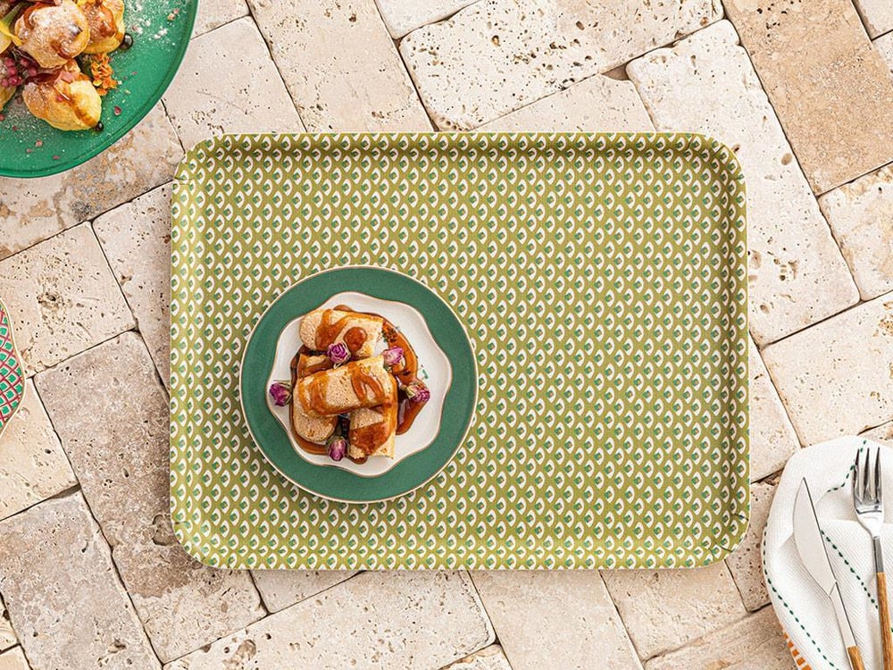 Splendid  Melamine Nonslip Tray 27x36 cm Green