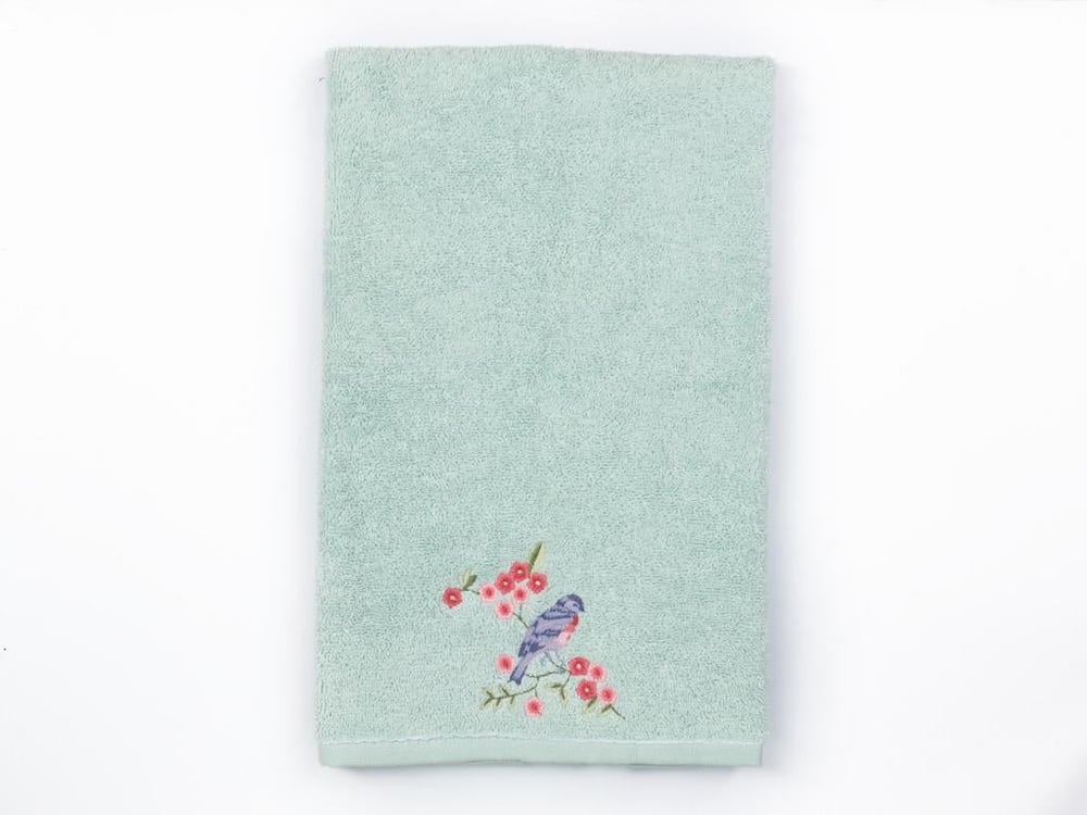 Sprig Birds ХАВЛИЯ ЗА ЛИЦЕ Бродирани 50x80 cm Seledon,