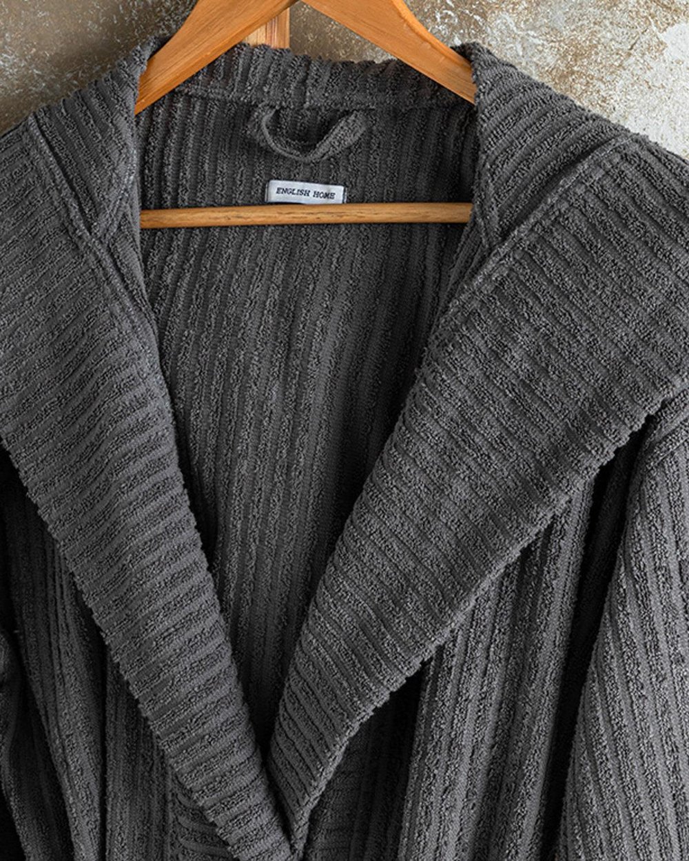 Stripe Халат Рипсено, Памучен, Антрацит, L-Xl