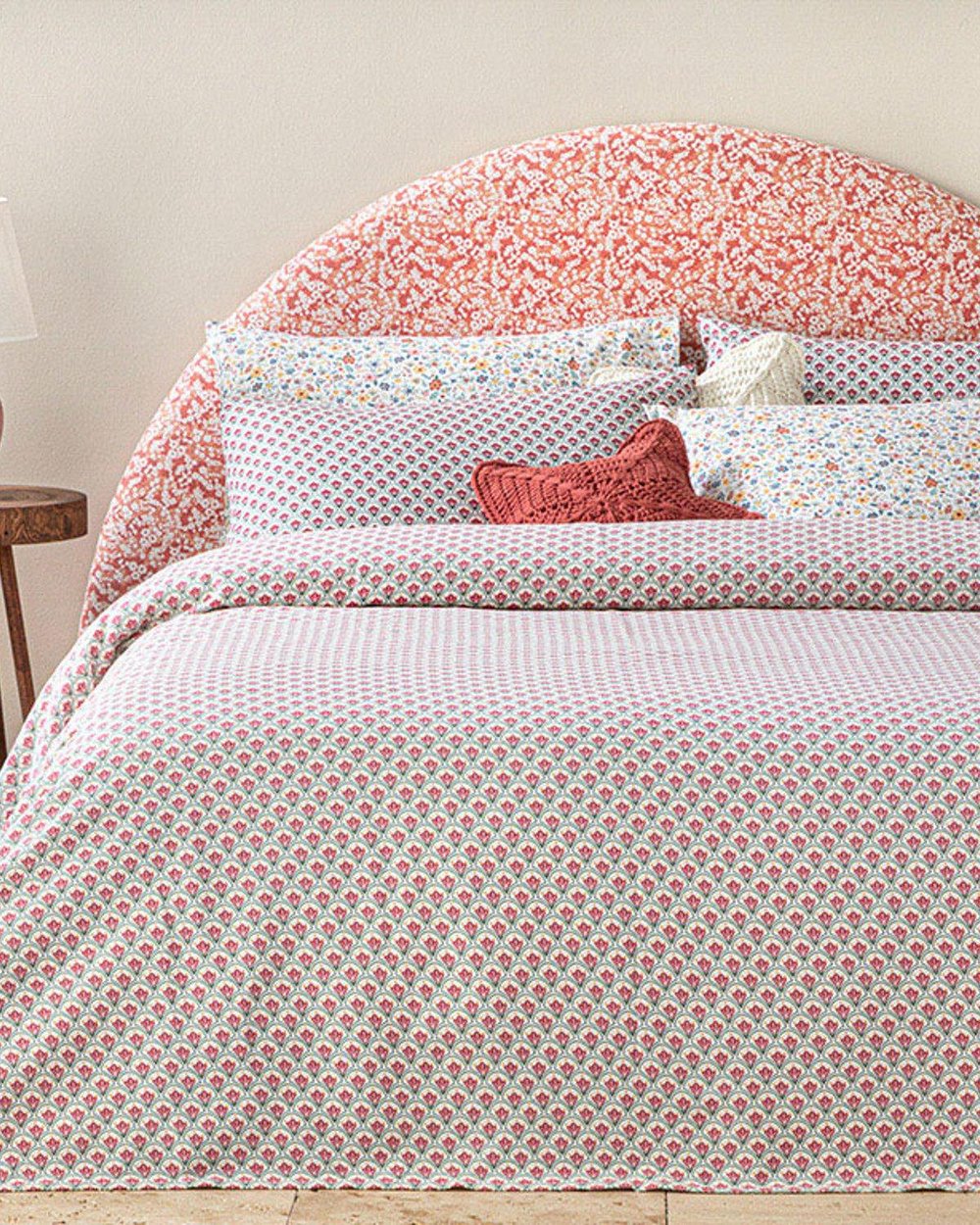 Sweet Tulips Printed King Size Summer Blanket 240x220 cm DarkPink