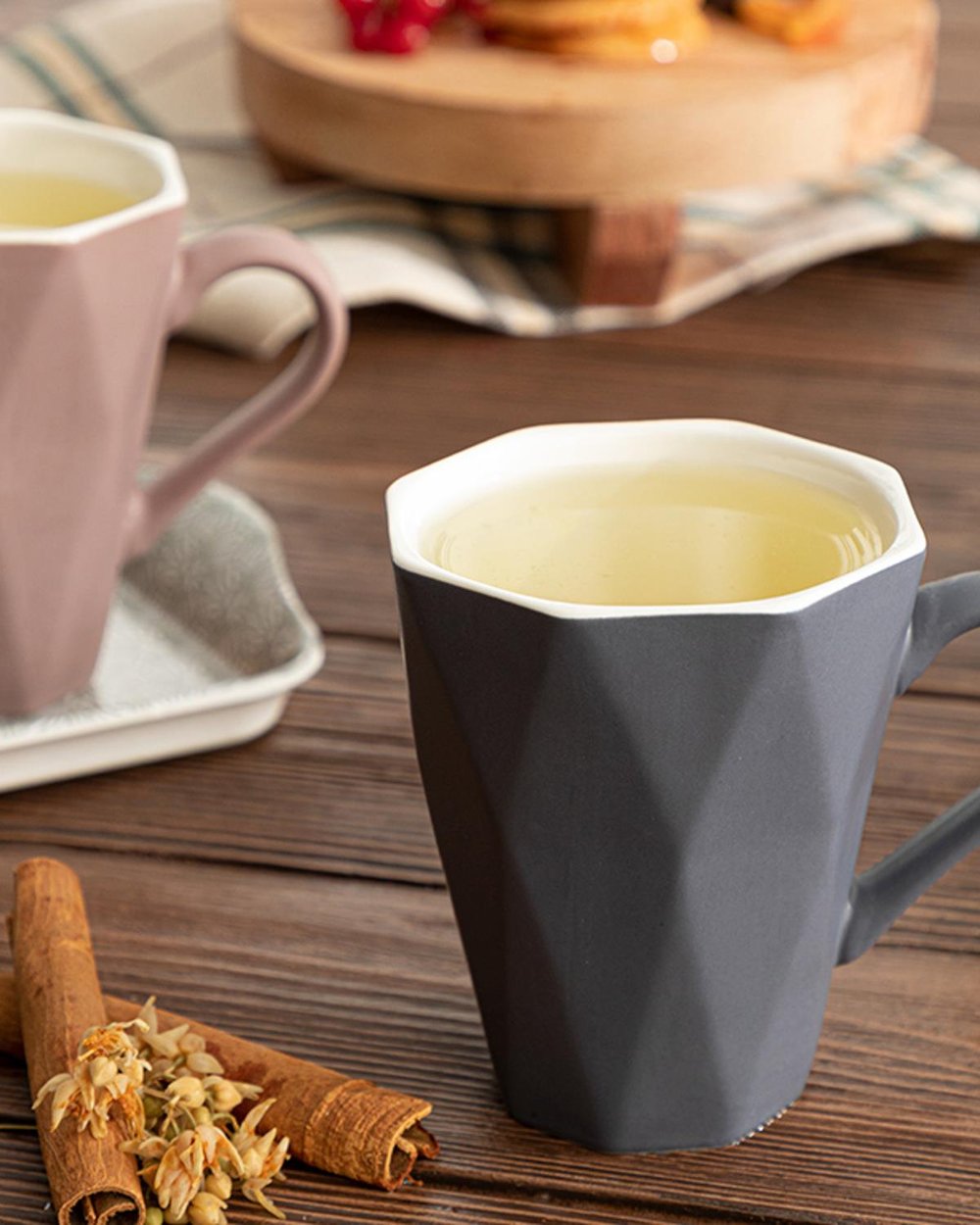 Talia New Bone 2 Set Cup 235 ml Grey - Powder Pink