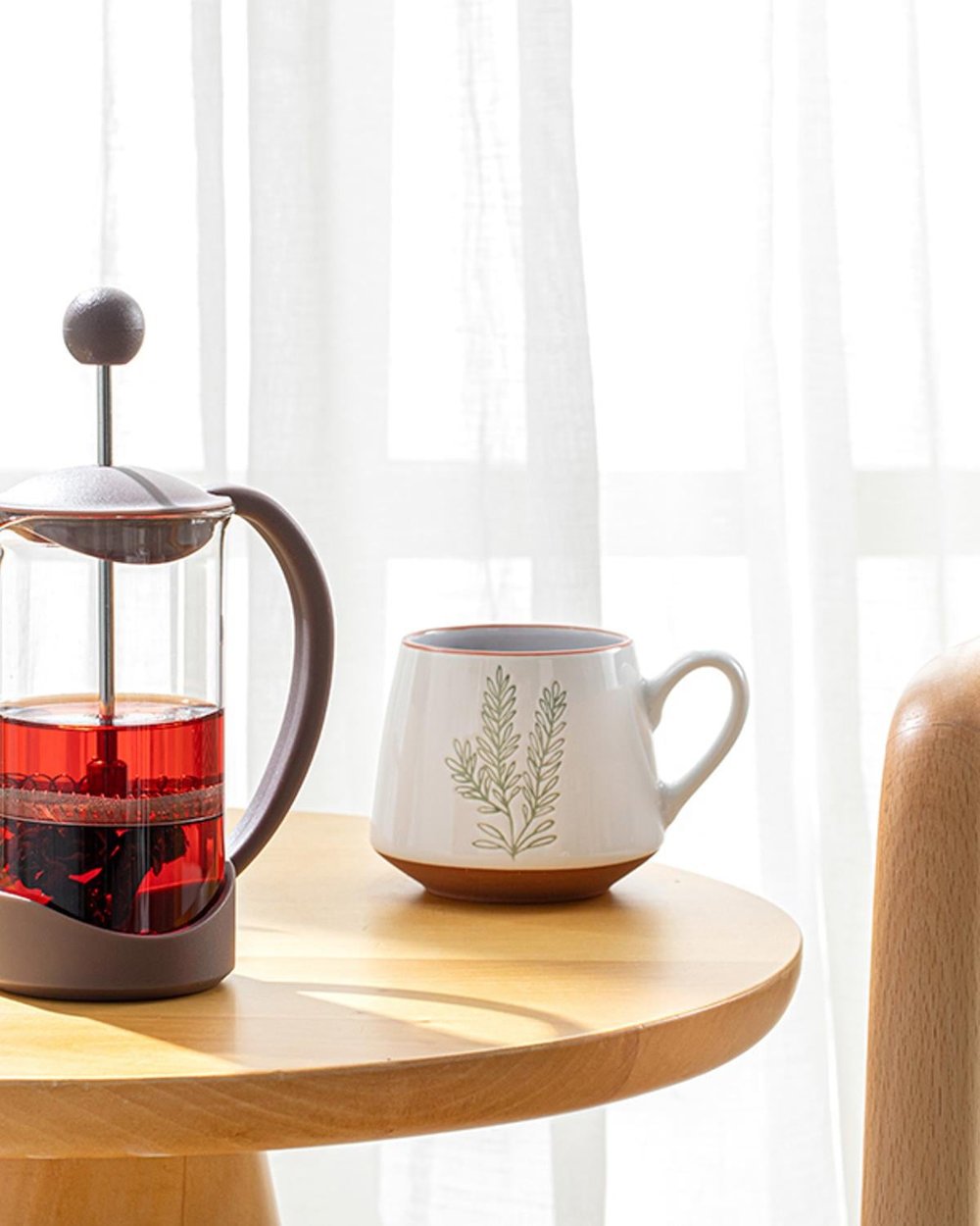 Tapis Френч Прес Borosilkat Стъкло, Тъмно Розово, 350 Ml