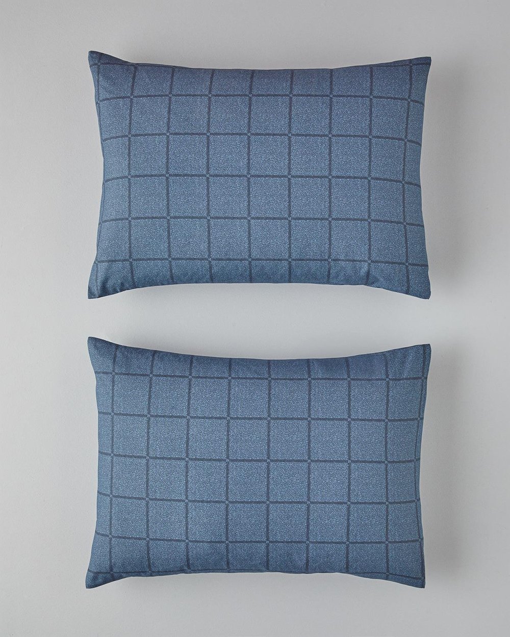 Textured Check Калъфка За Възглавница 2 бр. Лесно за гладене 50x70 см Морскосин