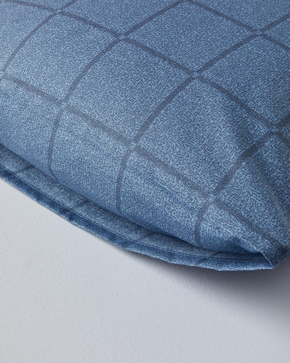 Textured Check Калъфка За Възглавница 2 бр. Лесно за гладене 50x70 см Морскосин