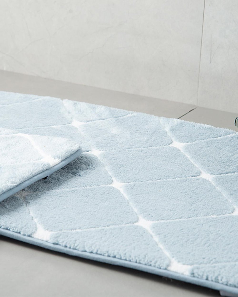 Tile Комплект Постелки За Баня Полиестер 50x80 - 45x50 см Син