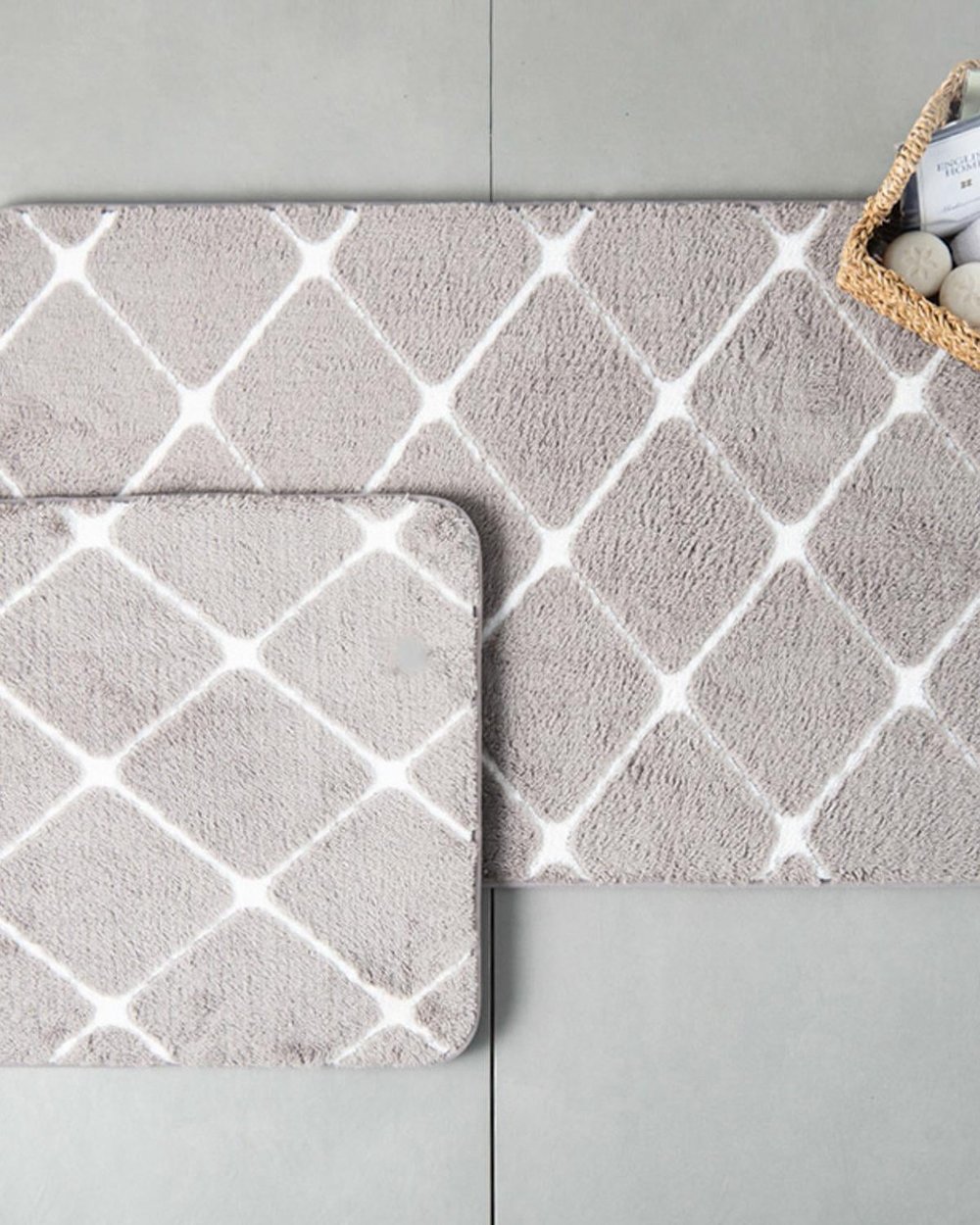 Tile Комплект Постелки За Баня Полиестер 60x100 - 50x60 см Прозрачен