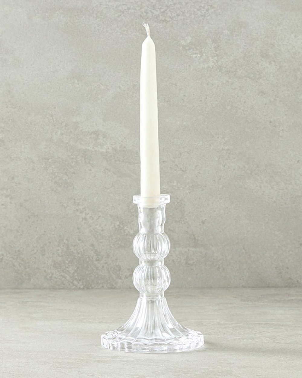 Trace Glass Candlestick 14.5 cm Transparent