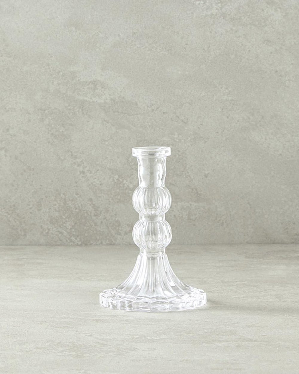 Trace Glass Candlestick 14.5 cm Transparent