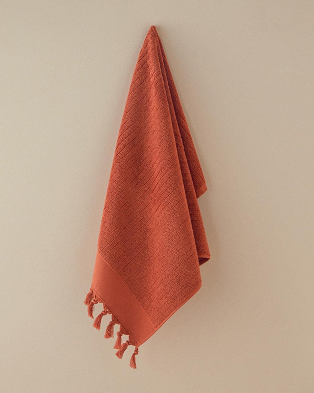 Tuffy Stripe Кърпа За Лице С ресни Памучен 50x80 см Керемиден