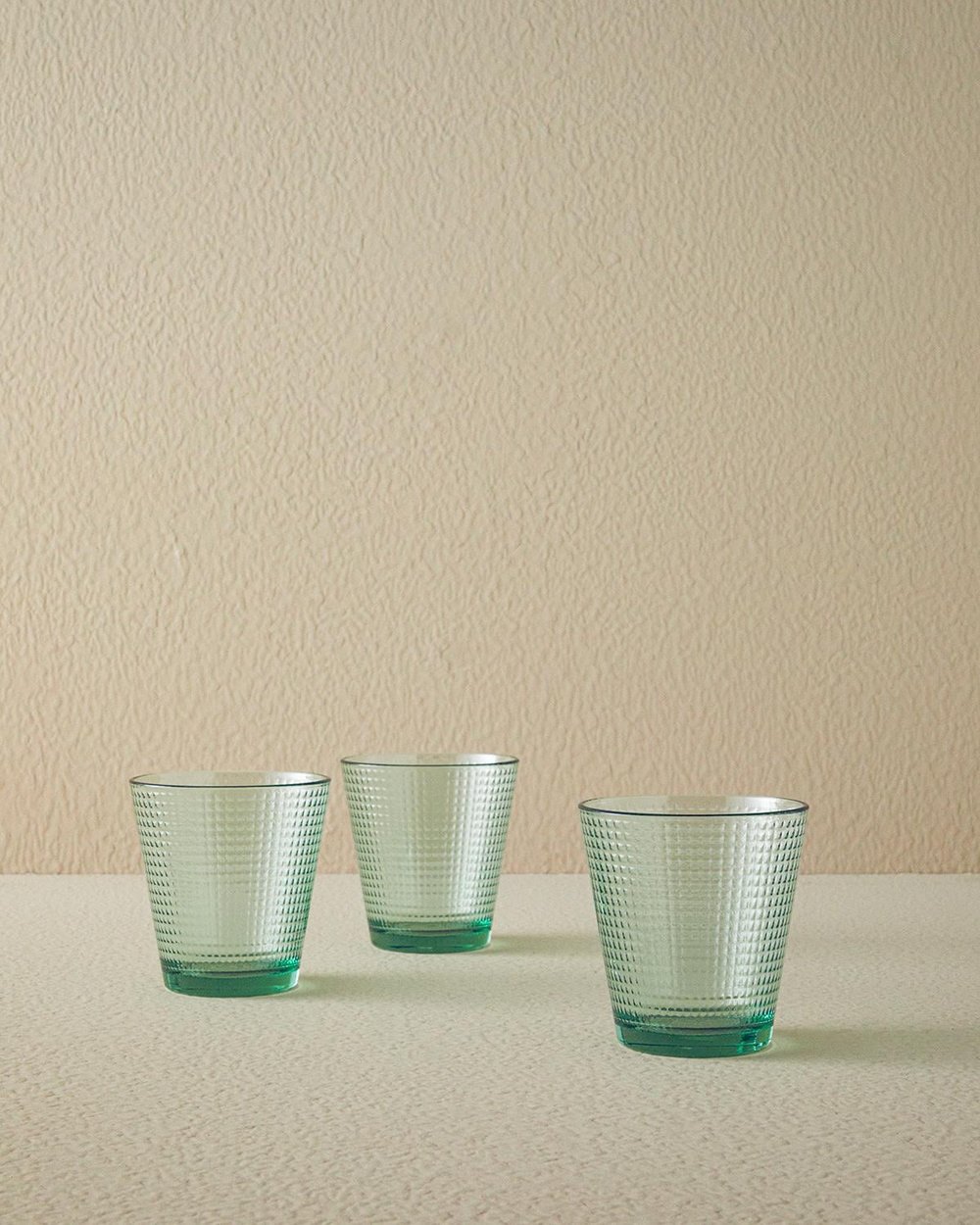 Unique Glass 3 pcs Juice Glass 250 ml Green
