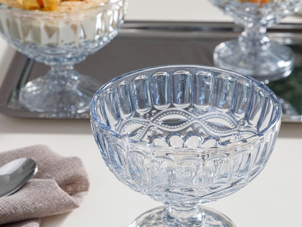 Urbann Cup 3 Бр. С Крачета, Стъкло, Синьо, 300 Ml