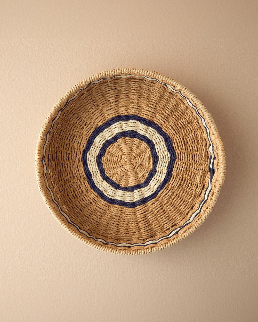 Venice Knitting Decorative Tray 30x5 cm Natural - Black