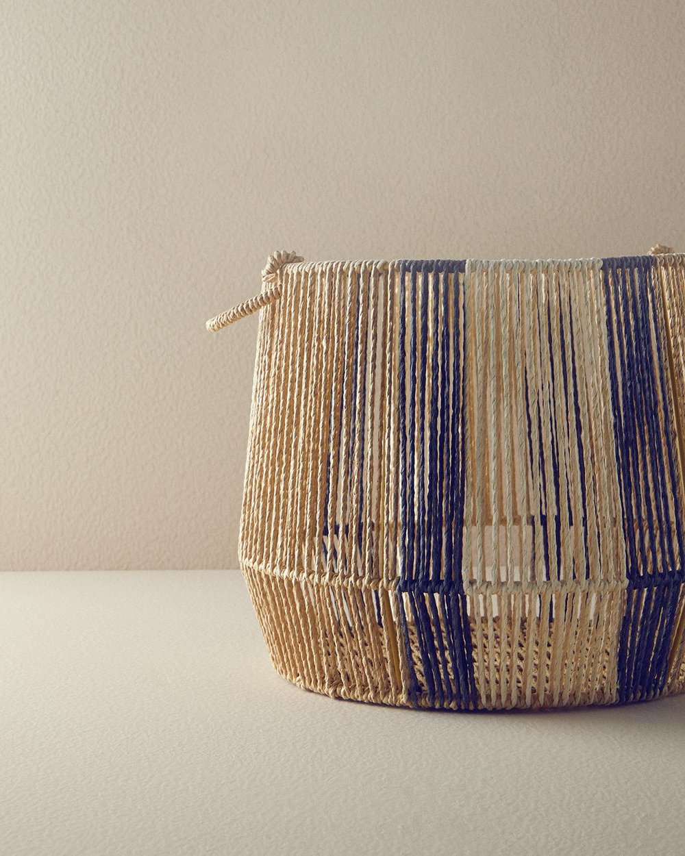 Venice Knitting Basket 30x30 cm Natural - Black
