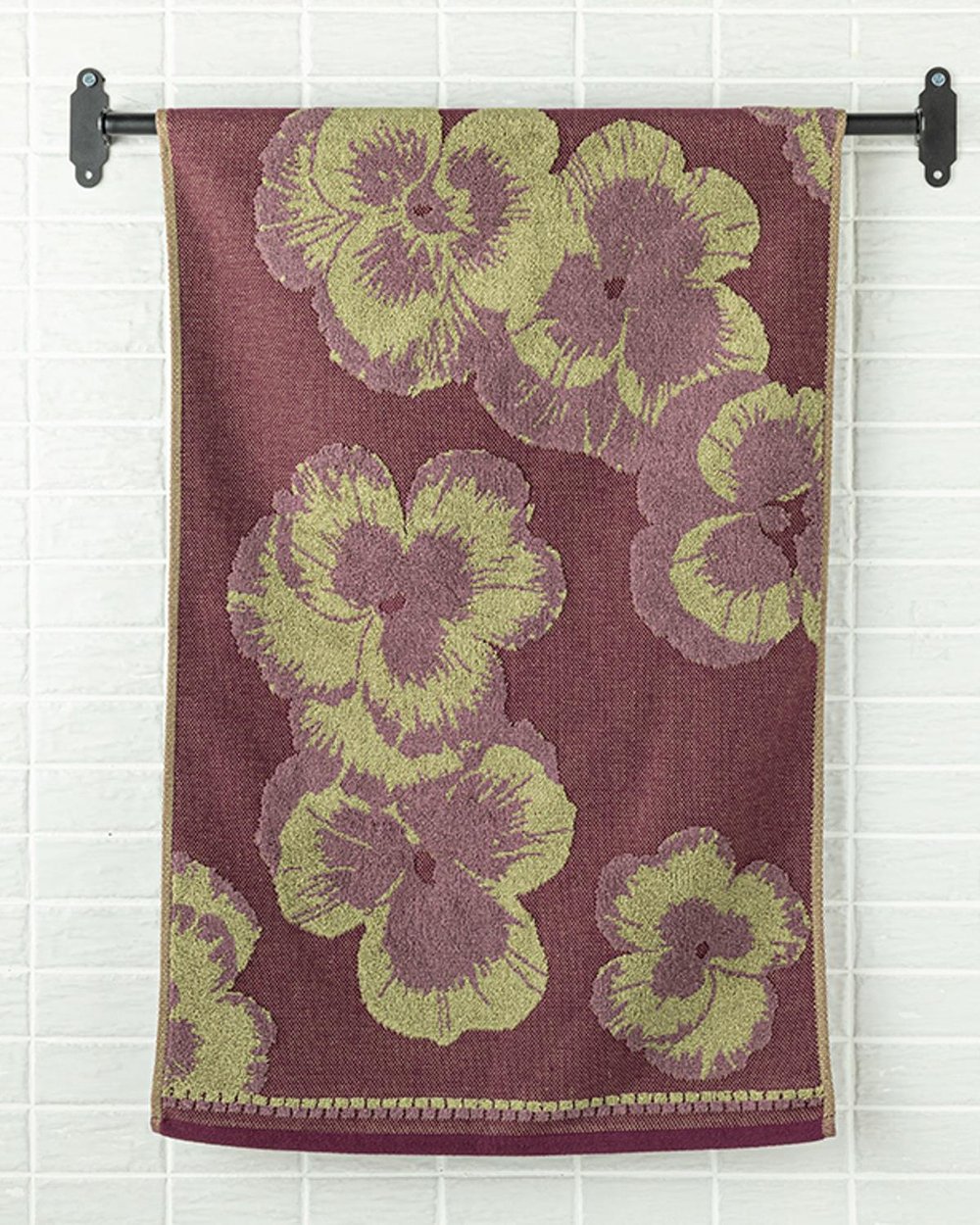 Violet Кърпа За Лице Жакардов с багрени нишки 50x80 см Виолетов..