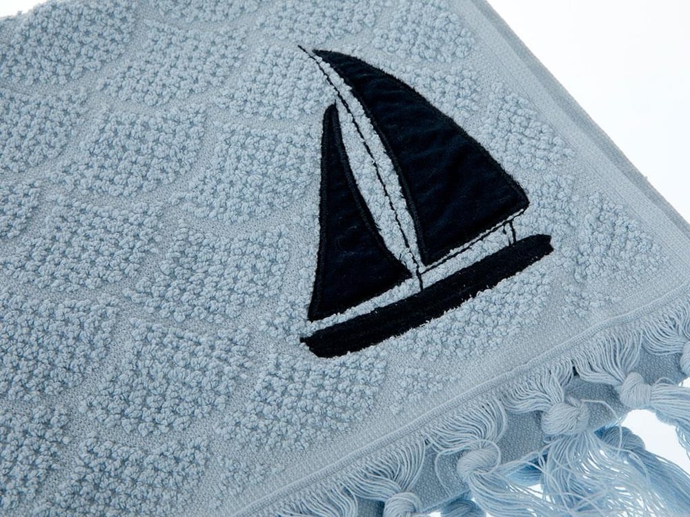 Wave Tassels ХАВЛИЯ ЗА ЛИЦЕ Апликирано Жакардов 50x80 cm Blue.