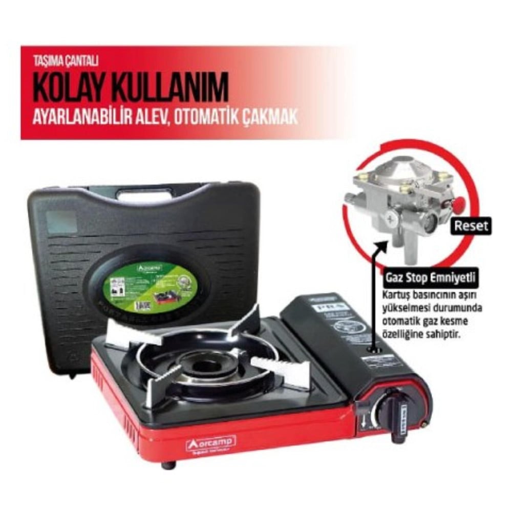 ORCAMP 5PORTATİF TEKLİ OCAK KÖŞELİ KIRMIZI (CK505)