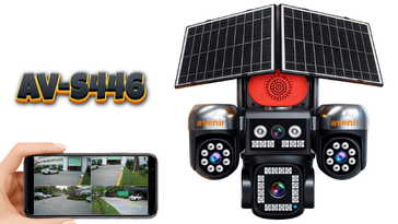 İletişim Ürün - Cihaz ve MakinalarıPerpa KameramAV-S446 4 KAMERALI 3 PTZ'Lİ 12MP GÜNEŞ ENERJİLİ AKILLI KAMERA
