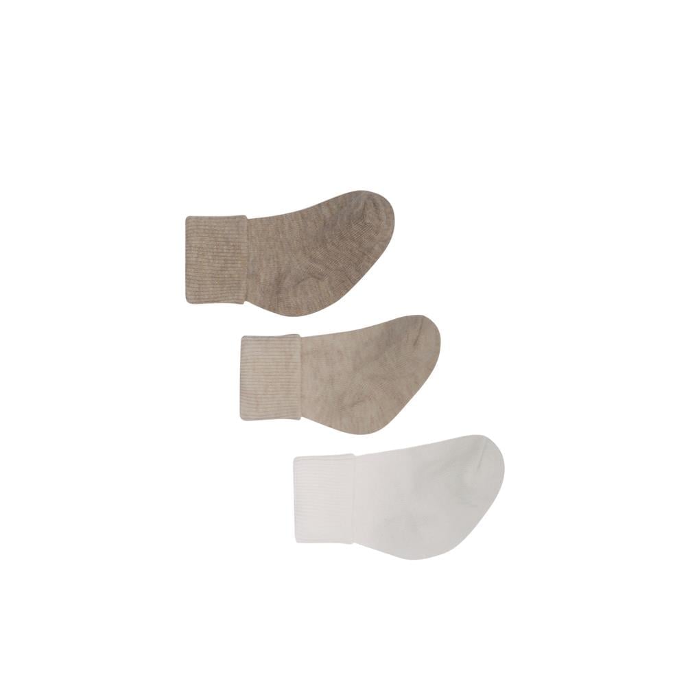 Lille Trove, Yenidoğan Çok Renkli Çorap 3lü Kutu / Bej