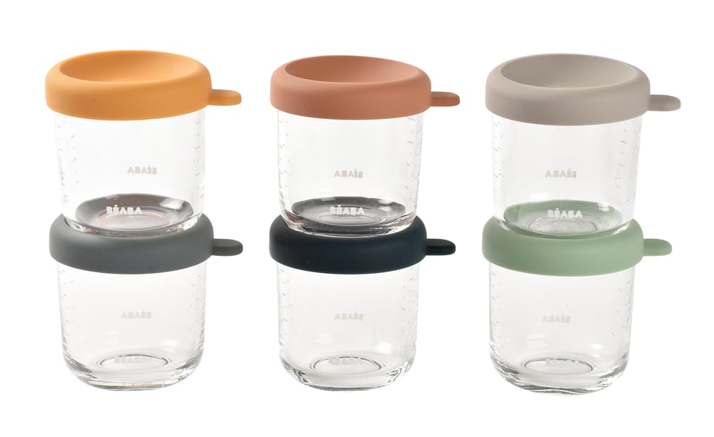 Bebek cam mama kavanozu 6lı set 250 ml, Sunrise color mix