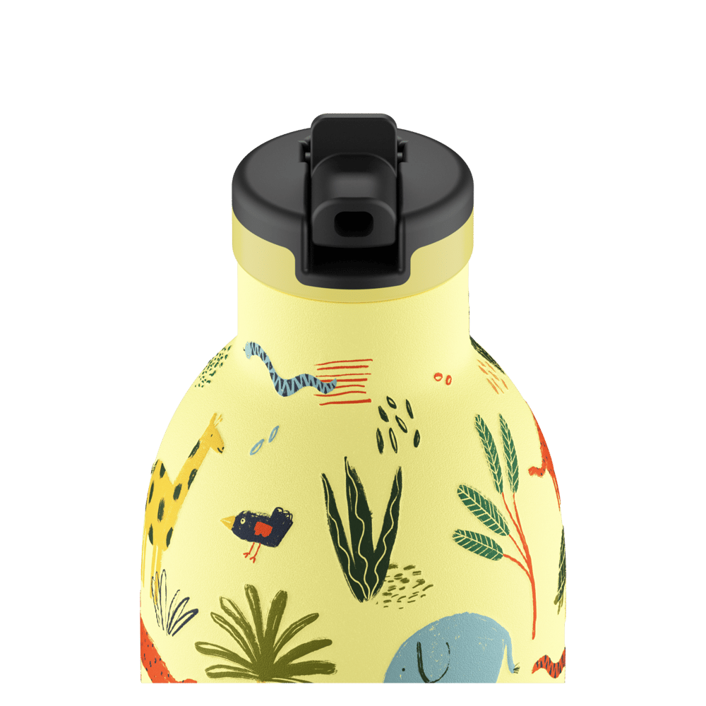 24Bottles Kids Bottle Pipetli Paslanmaz Çelik Termos 330 ml, Jungle Friends