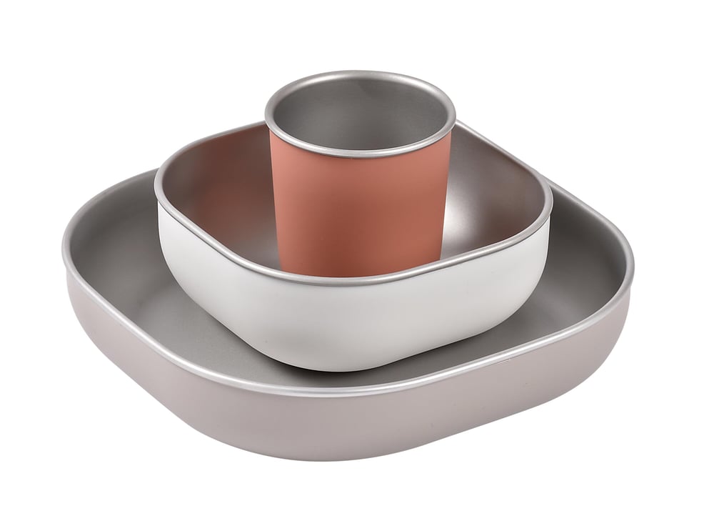 3lü Paslanmaz Çelik Beslenme seti, Terracotta