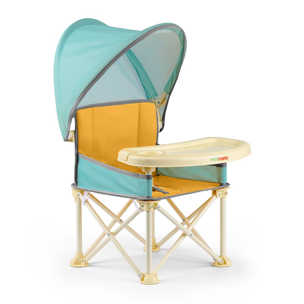 Minimono PlusUp Tenteli Portatif  Mama Sandalyesi, Sarı & Yeşil