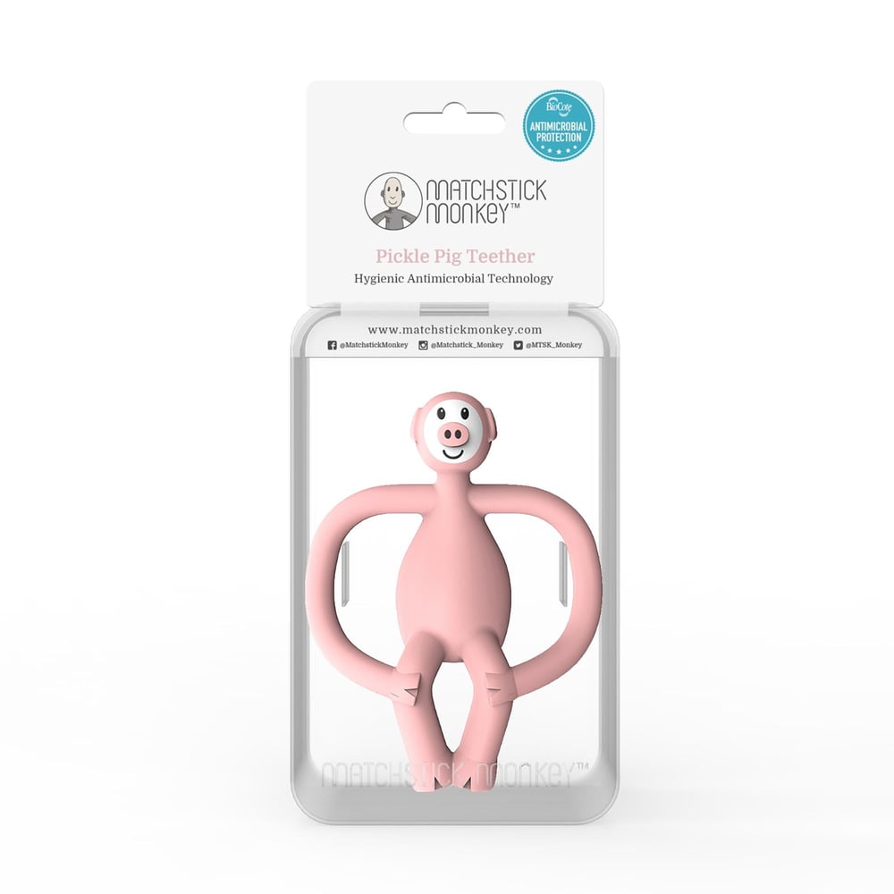 Matchstick Monkey Silikon Diş Kaşıyıcı, Pickle Pig