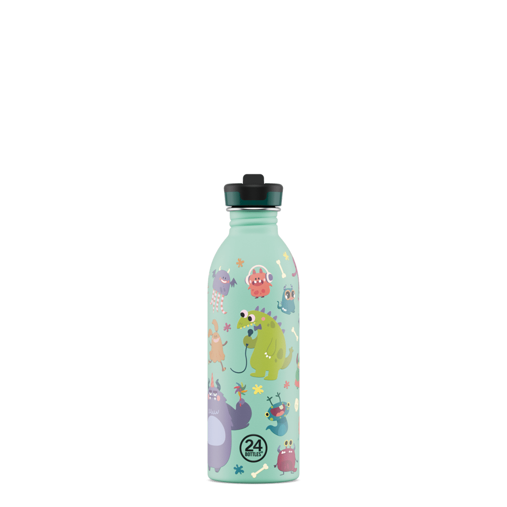 24Bottles Kids Bottle Pipetli Paslanmaz Çelik Çocuk Su Matarası 500 ml, Spooky Friends