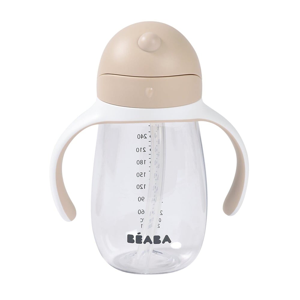 Beaba 300 ml Şeffaf Pipetli Suluk, Clay