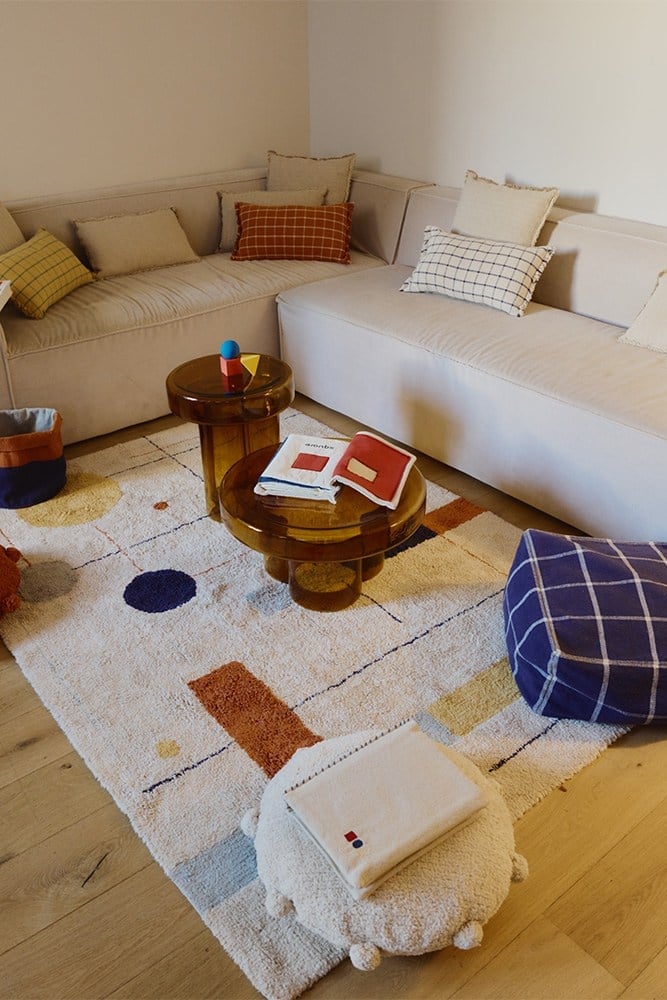 Lorena Canals Geometrik Desenli Yıkanabilir Halı – 120 × 160 cm