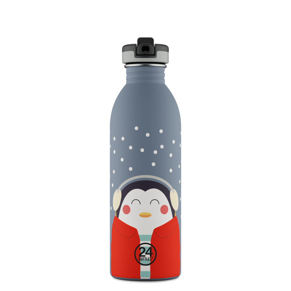 24Bottles Kids Bottle Paslanmaz Çelik Çocuk Su Matarası 500 ml, Happy Penguin