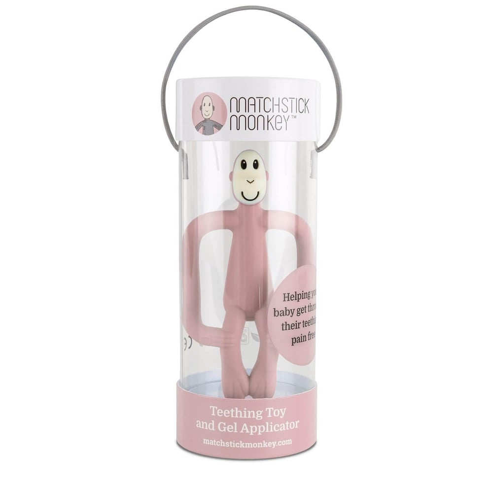 Matchstick Monkey Silikon Diş Kaşıyıcı, Pembe Monkey