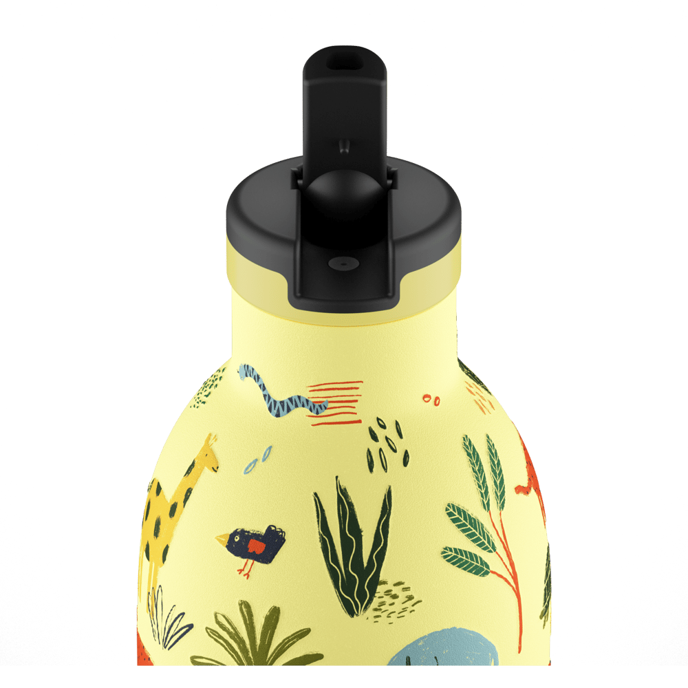 24Bottles Kids Bottle Pipetli Paslanmaz Çelik Termos 330 ml, Jungle Friends