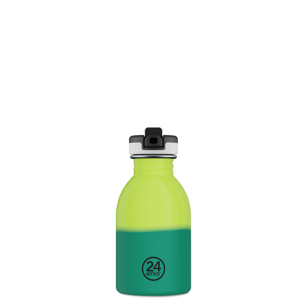 24Bottles Kids Bottle Paslanmaz Çelik Çocuk Su Matarası 250 ml, Reactive Sarı/Yeşil