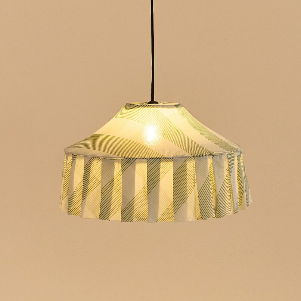 Nobodioz Nicole Aydınlatma Şapkası, 50cm çap, Green Diagonal Stripe
