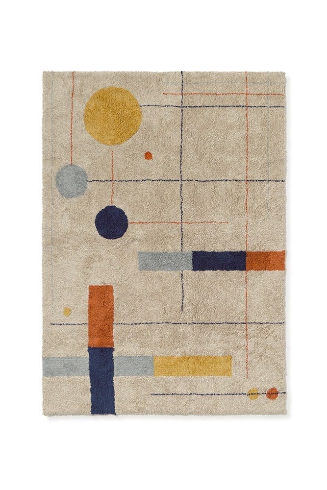 Lorena Canals Geometrik Desenli Yıkanabilir Halı – 120 × 160 cm