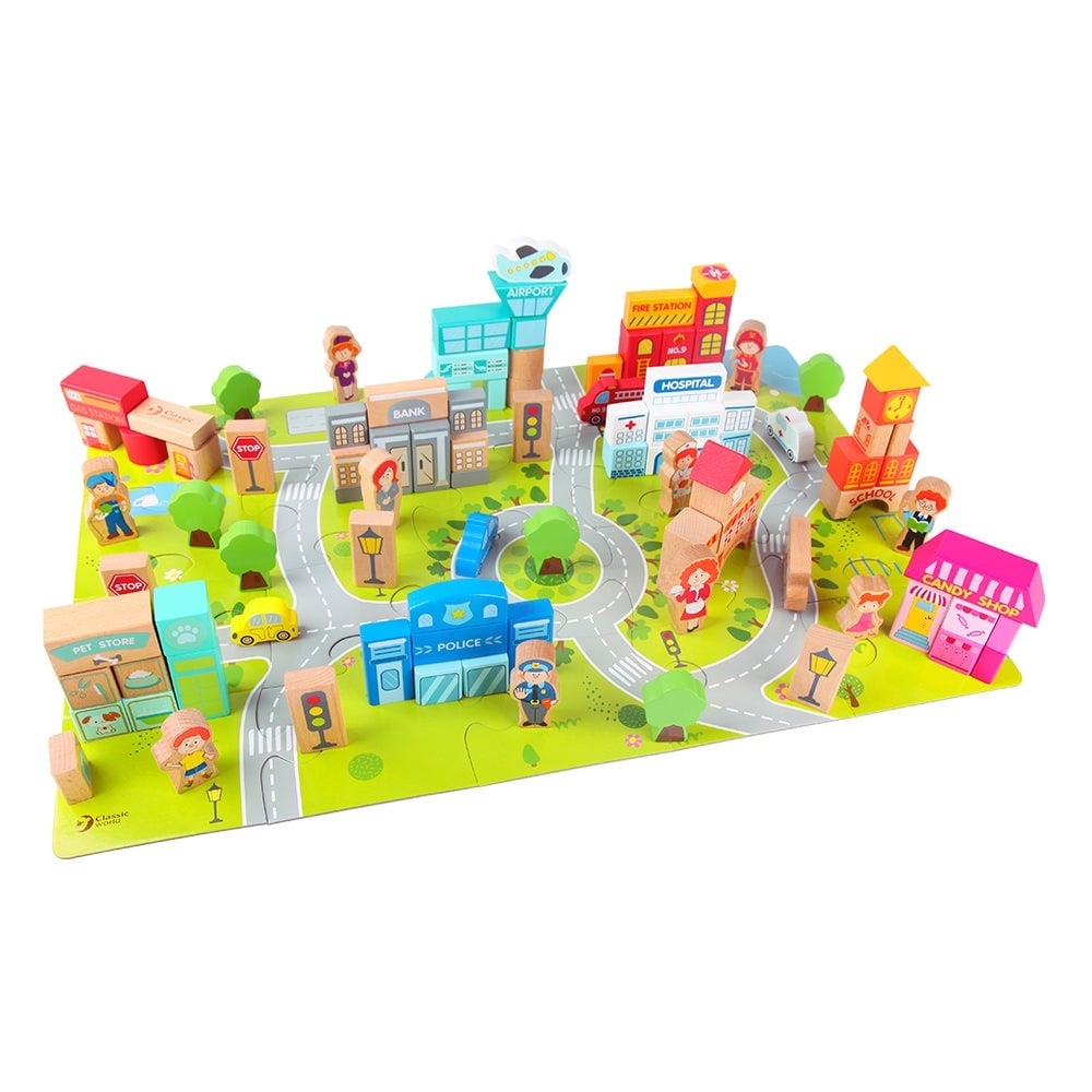 Classic World Ahşap Şehir Blok Seti